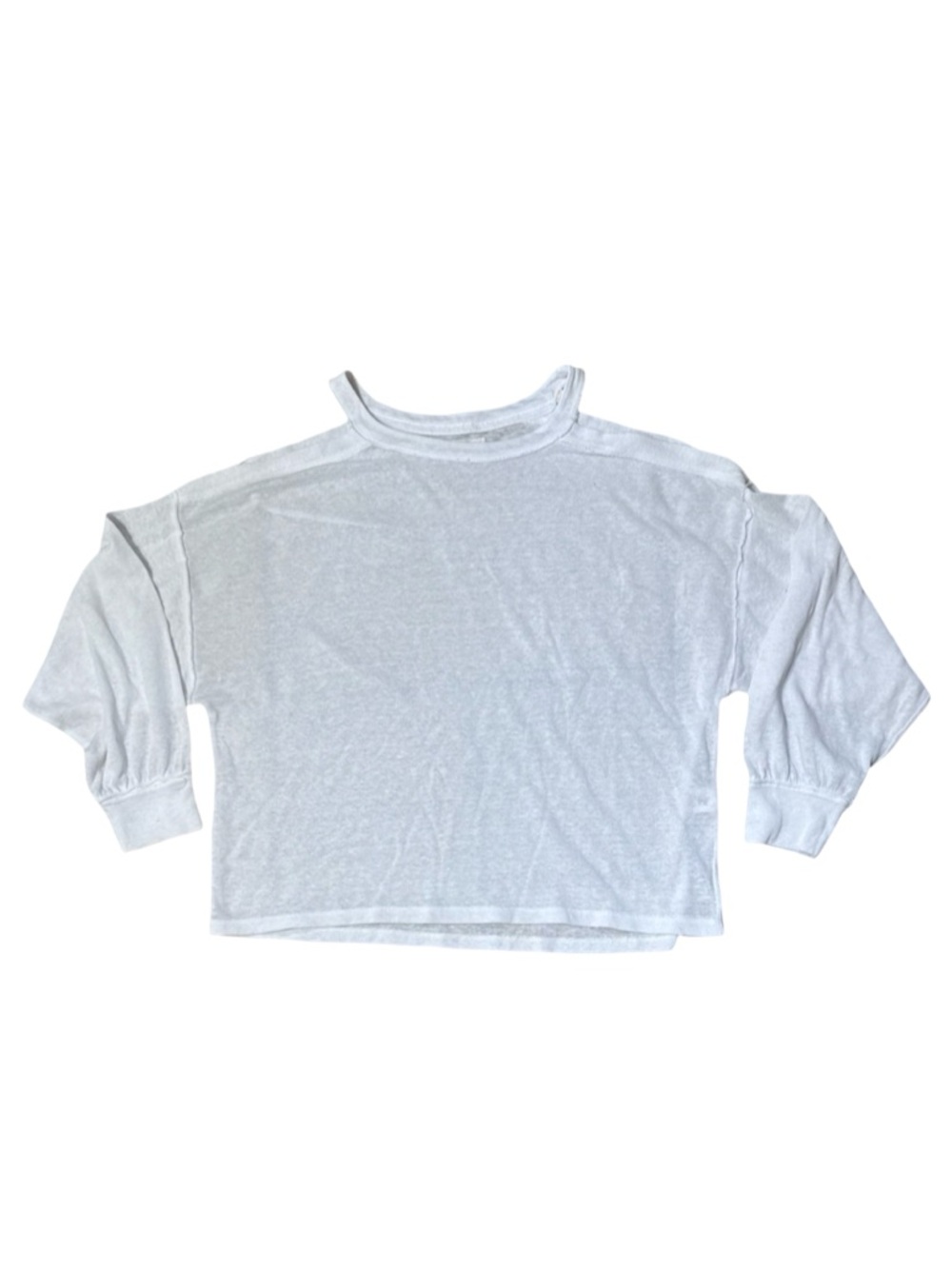 FREE PEOPLE Cold Should Lightweight White Long Sleeve Top